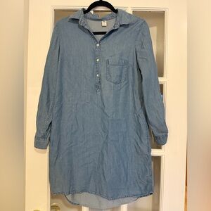 Old Navy Light Blue Denim Shirt Dress